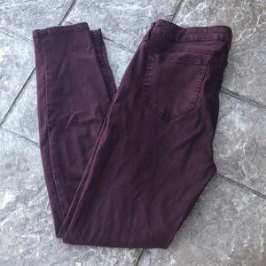 Deep purple skinny jeans